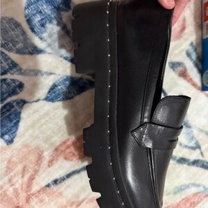 SCHUTZ Black Chunky Sole Loafers